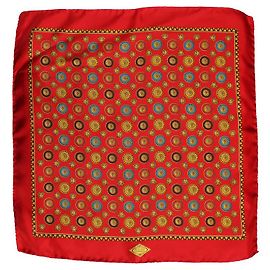 Atelier versace, Mini pañuelo de seda con estampado medusa Roja Multicolor