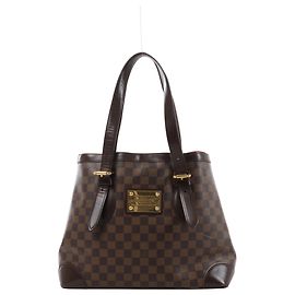 Sac à épaule Louis Vuitton Hampstead MM Damier Ebene en marron Rouge