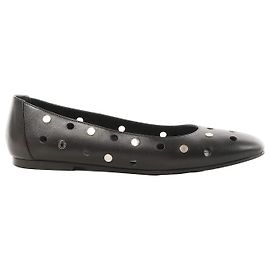 Hermès Serie Button Punching Sack Leather Ballet Flats un Black, Size 39 EU Black