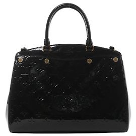 Louis Vuitton Brea MM Vernis Leather Handbag in Black Black