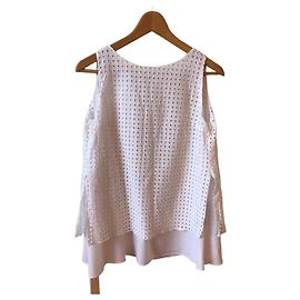 Top senza maniche in cotone bianco Iceberg Bianco