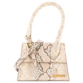 JACQUEMUS - Sac à bandoulière Chiquito moyen Jacquemus en cuir effet python Grey