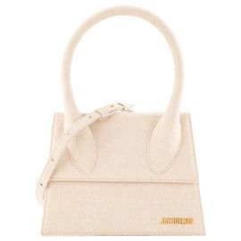 JACQUEMUS - Bolsa de ombro Le Grand Chiquito Jacquemus em linho bege Bege