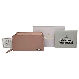 Vintage Vivienne Westwood Zip-Around Geldbörse Hellrosa Silber Bordeaux