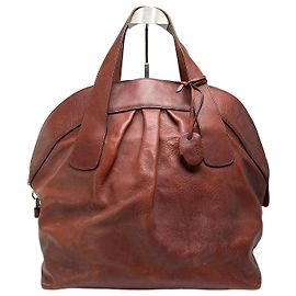 Sac à main Vintage Marni structuré avec poignée Marron Or Marron