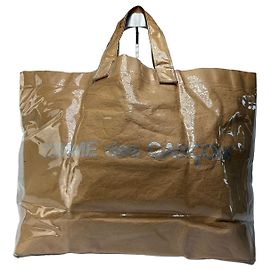 Comme Des Garcons Vintage Comme des Garçons PVC Paper-Look Tote Bag Late 2010s Tan Camel