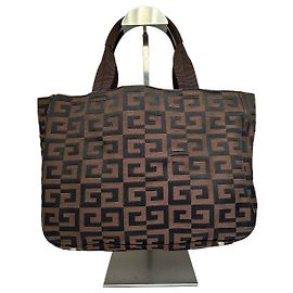 Sac cabas Vintage Givenchy 4G Canvas Fin 1990s Brown Black Marron