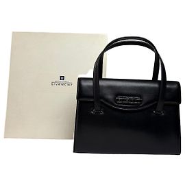 Vintage Givenchy Structured Top-Handle Bag Late 1990s Black Black