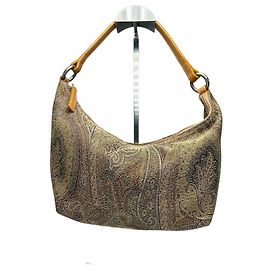 Bolsa Hobo Vintage Etro em Jacquard Paisley Final dos 1990s Brown Rust Marrom
