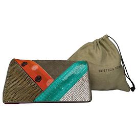 Portefeuille à rabat Vintage Bottega Veneta en cuir multicolore Vert