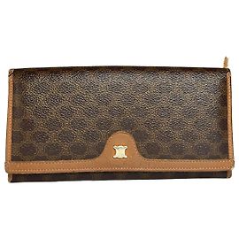 Céline Portefeuille bifold Vintage Celine Macadam Canvas Fin 1980s Brown Marron
