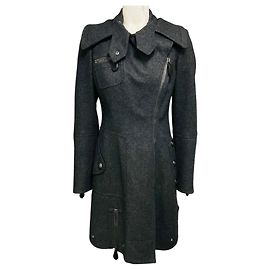 Burberry klassischer Mantel aus Wolle und Kaschmir in Anthrazitgrau Grau