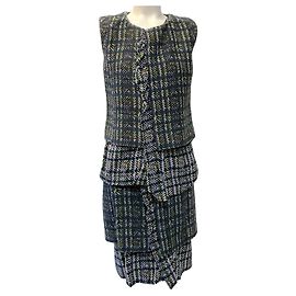 Conjunto de top e saia Marni Purple / Black em lã / seda Preto