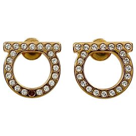 Orecchini Salvatore Ferragamo Gancini Crystal D'oro
