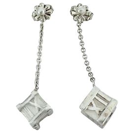 Autre Marque Tiffany Atlas Cube Ohrringe Silber