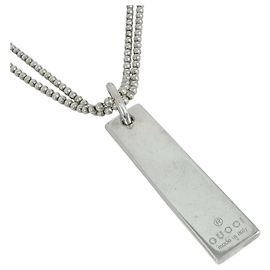 Collana Gucci con placca logo argentata Argento