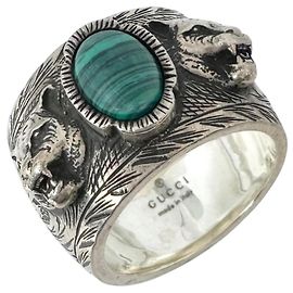 Anello Band Gucci Garden Testa di Tigre Argento