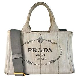 Prada Canapa M 1BG642 Handbag Grey