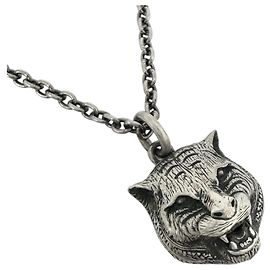 GUCCI Katzenkopf-Halskette in Silver Silber