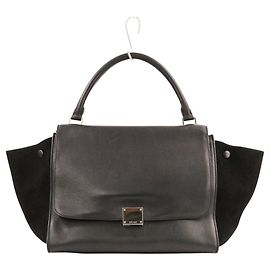 Céline Celine Trapeze Medium 2-Way Handbag/Shoulder Bag Black