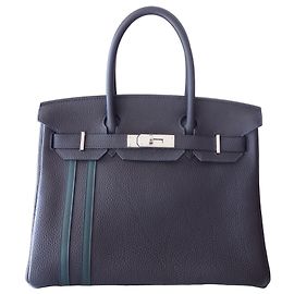 Hermès Birkin 30 Officier Handtasche Blau