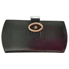 Christian Dior Vintage Black Leather Wallet Black