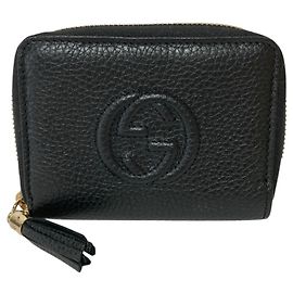Portamonete in pelle GUCCI Soho Interlocking G Nero