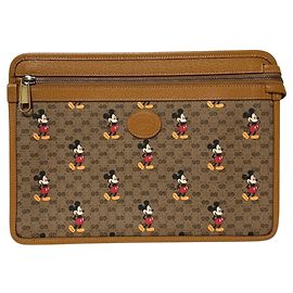 Sac pochette GUCCI Disney Collaboration Micro GG Supreme Marron