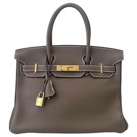 Hermès Bolso Hermes Birkin 30 en Etoupe Gray Gris Gris pardo