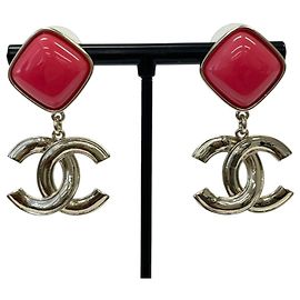 Boucles d'oreilles Chanel A22S Coco Mark Swing Rose Doré