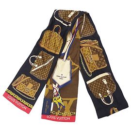 Louis Vuitton Silk Scarf Brown Black