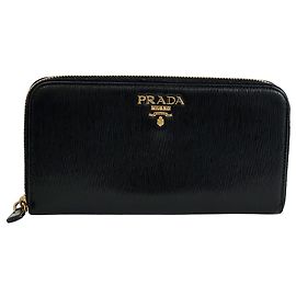 Cartera larga Prada de piel negra Negro