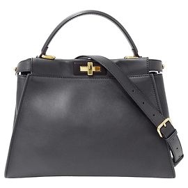 Bolsa de mão em couro Fendi Preto
