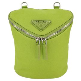 Prada Zipped Triangle Canvas Verde