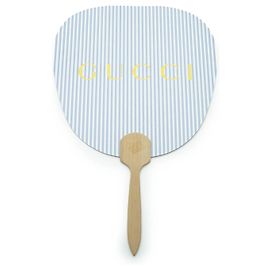 Gucci Ventaglio giapponese decorativo in bambù e legno Blu