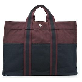 Hermès Fourre-Tout MM Bicolor Schwarz Bordeaux