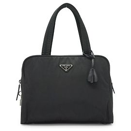 Prada Vintage Tessuto Nylon Small Boston Bag Schwarz