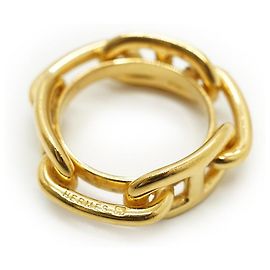 Hermès Regate Scarf Ring Gold Brass Golden