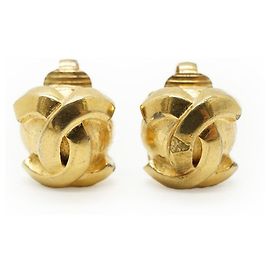 Chanel Orecchini a clip rotondi Vintage CC D'oro