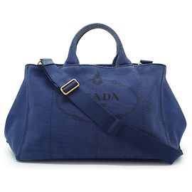 Prada Vintage Large Canapa Tote Bleu