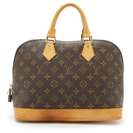 Louis Vuitton Monogram Alma PM Brown Leather Brown