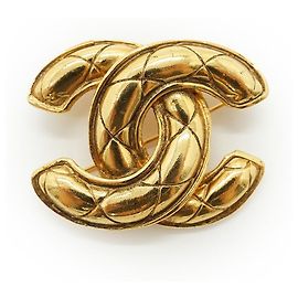 Chanel CC Matelassé Brosche GP Golden