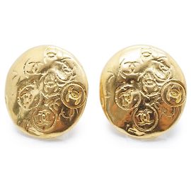 Chanel CC Clip-On Ohrringe geprägt GP Golden