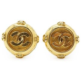 Chanel Vintage Multiple CC Round Clip-on Earrings GP Golden