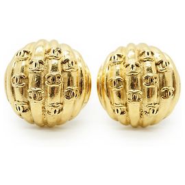 Chanel Boucles d'oreilles clips Vintage Multiple CC Shell GP Doré