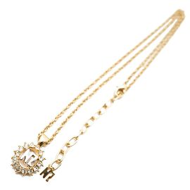 Nina Ricci Colar com pingente de círculo de strass NR Dourado