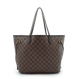 Louis Vuitton Damier Ebene Neverfull MM Marron Rouge