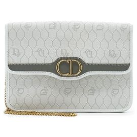 Dior Borsa a tracolla con catena Honeycomb Bianco Blu chiaro