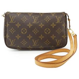 Louis Vuitton Monogram Pochette Accessoires Long Strap Marrone