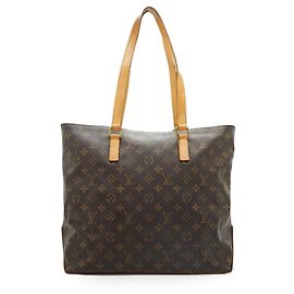 Louis Vuitton Monogram Cabas Mezzo Tote Brown Brown